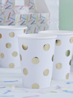 Gold Foiled Polka Dot Paper Cups