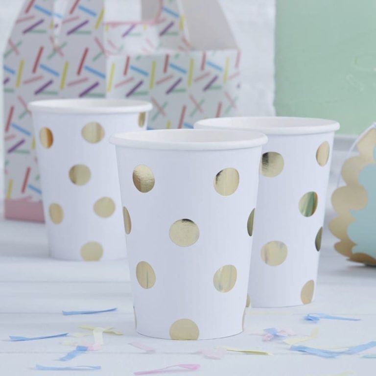 Gold Foiled Polka Dot Paper Cups