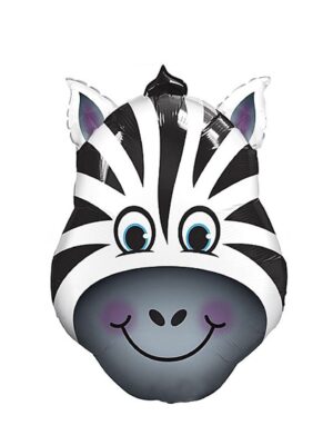 Zebra Head Mylar Balloon
