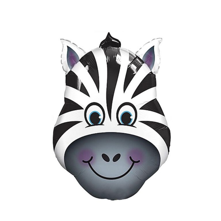 Zebra Head Mylar Balloon