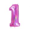 Giant Holographic Hot Pink Number Balloon - 40 Inches
