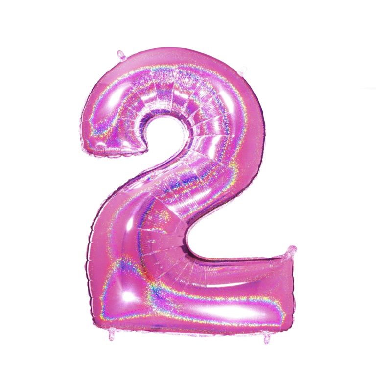 Giant Holographic Hot Pink Number Balloon - 40 Inches