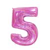 Giant Holographic Hot Pink Number Balloon - 40 Inches