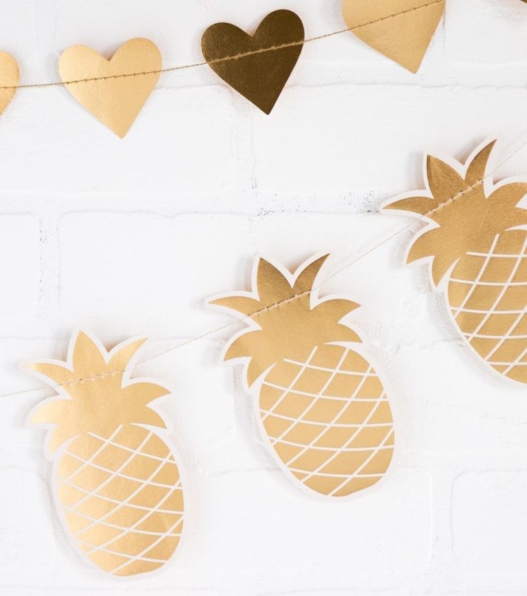 Gold Foil Pineapple Banner