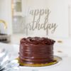 Silver Happy Birthday Cake Topper
