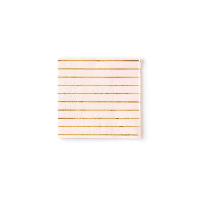 Blush Striped Cocktail Napkins
