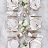 Blanc - White Striped Small Paper Plates