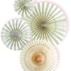 Ivory Paper Fan Basics - Set of 4