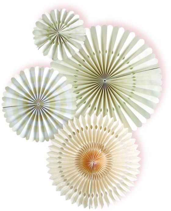 Ivory Paper Fan Basics - Set of 4