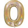 Giant Holographic Gold Number Balloon - 40 Inches