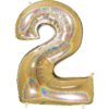 Giant Holographic Gold Number Balloon - 40 Inches