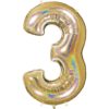 Giant Holographic Gold Number Balloon - 40 Inches
