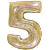 Giant Holographic Gold Number Balloon - 40 Inches