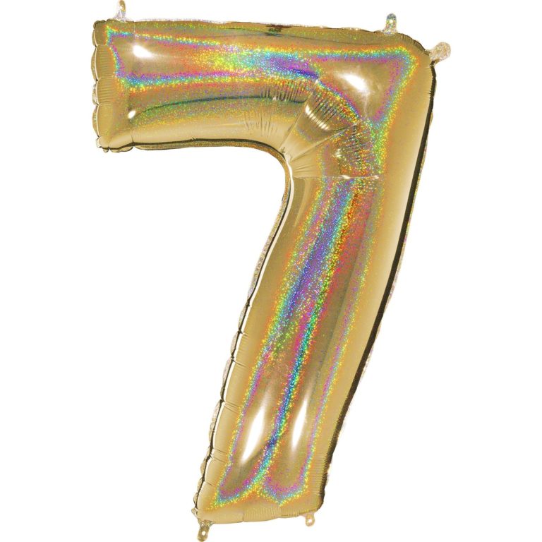 Giant Holographic Gold Number Balloon - 40 Inches