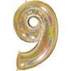 Giant Holographic Gold Number Balloon - 40 Inches