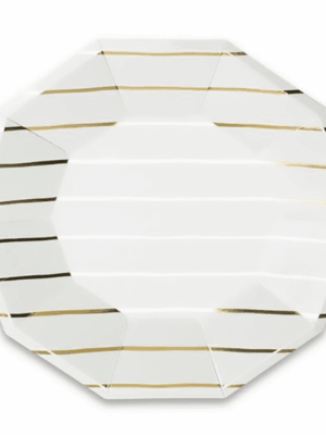 Frenchie Striped Large Plates - Gold