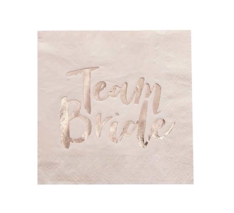 Blush Pink & Rose Gold Team Bride Hen Party Napkins