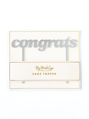 Congrats Cake Topper - Silver