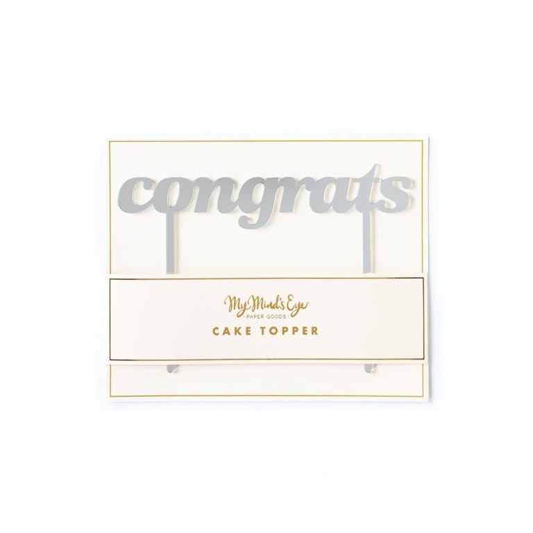 Congrats Cake Topper - Silver