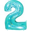 Giant Holographic Tiffany Blue Number Balloon - 40 Inches