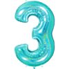 Giant Holographic Tiffany Blue Number Balloon - 40 Inches