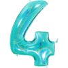 Giant Holographic Tiffany Blue Number Balloon - 40 Inches