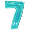 Giant Holographic Tiffany Blue Number Balloon - 40 Inches