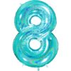 Giant Holographic Tiffany Blue Number Balloon - 40 Inches