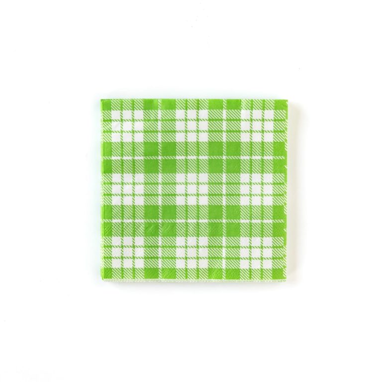 St Patricks Day Plaid Cocktail Napkin