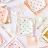 Cream Striped Cocktail Napkins