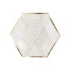 Blanc - White Striped Small Paper Plates