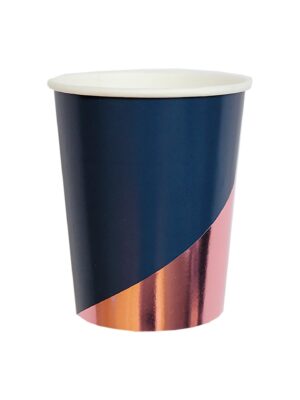 Erika - Navy Colorblock Paper Cups