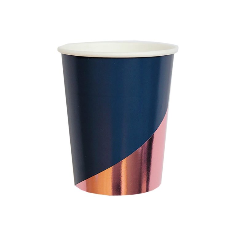 Erika - Navy Colorblock Paper Cups