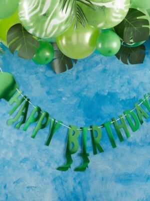 Dinosaur Party Happy Birthday Letter Banner