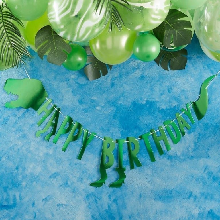 Dinosaur Party Happy Birthday Letter Banner