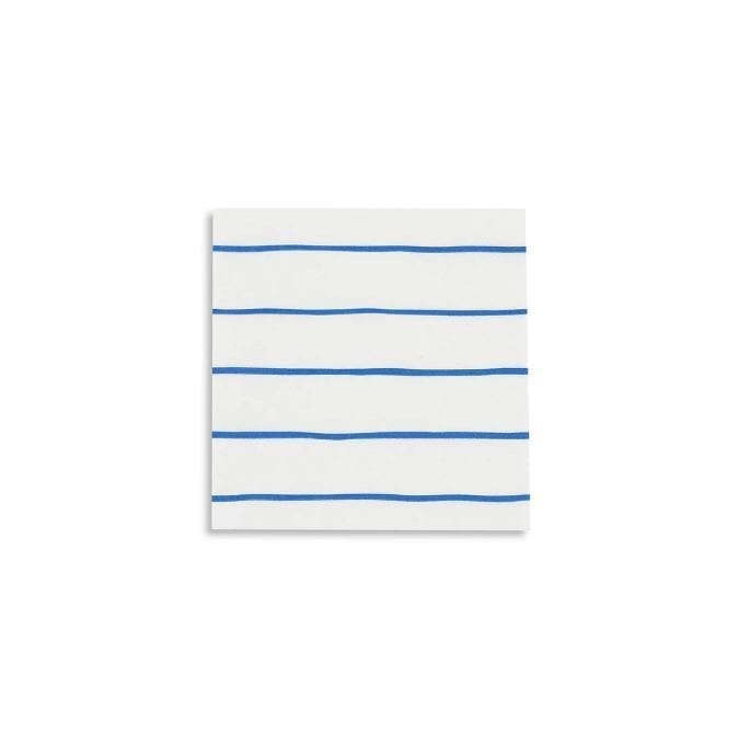 Frenchie Striped Small Napkins - Cobalt