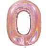Giant Holographic Rose Gold Number Balloon - 40 Inches