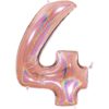 Giant Holographic Rose Gold Number Balloon - 40 Inches
