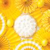 Yellow Paper Fan Basics - Set of 4