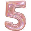 Giant Holographic Rose Gold Number Balloon - 40 Inches