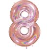 Giant Holographic Rose Gold Number Balloon - 40 Inches