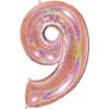 Giant Holographic Rose Gold Number Balloon - 40 Inches