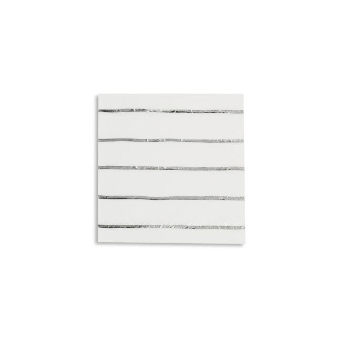 Frenchie Striped Small Napkins - Silver