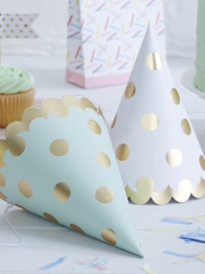 Gold Foiled Polka Dot Party Hats