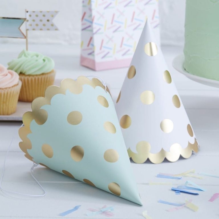 Gold Foiled Polka Dot Party Hats