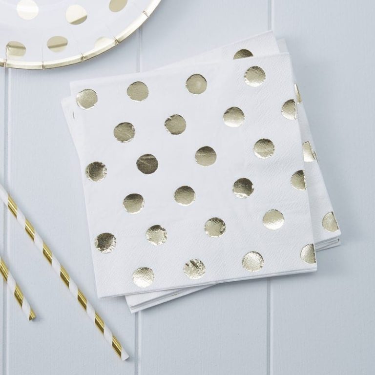 8c2f62c769e554be499cdbcc710d045f12660f77-2.jpg Gold Foiled Polka Dot Paper Napkins