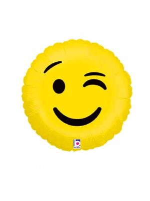 Wink Emoji Mylar Balloon