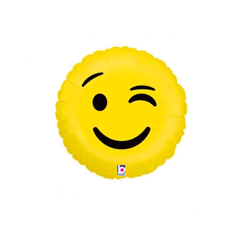 Wink Emoji Mylar Balloon