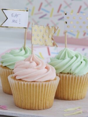 Gold Foiled Polka Dot Cupcake Sticks