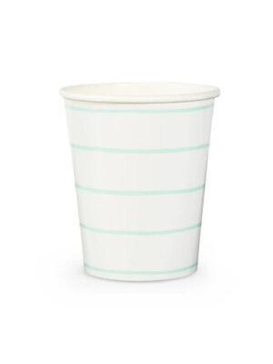Frenchie Striped Cups - Mint